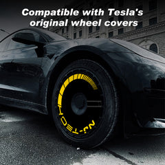 (4-Pack) Wheel Covers for Tesla Model Y Wheel Hubs, Full Coverage Rim Protector, Snap-On Hubcaps for Scratch Resistance, Fits 2021-2024, 0016, 19/20 inch