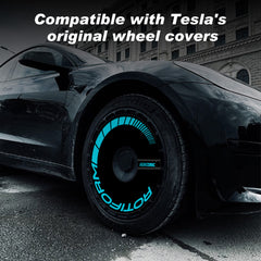 (4-Pack) Wheel Covers for Tesla Model Y Wheel Hubs, Full Coverage Rim Protector, Snap-On Hubcaps for Scratch Resistance, Fits 2021-2024, 0038, 19/20 inch