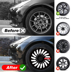 Wheel Cover for Tesla Model 3 18-Inch, Snap-On Full Coverage Rim Protector, Less Wind Drag, Tesla Model 3 Accessories, Fit 2017-2023,0044