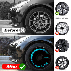 Wheel Cover for Tesla Model 3 18-Inch, Snap-On Full Coverage Rim Protector, Less Wind Drag, Tesla Model 3 Accessories, Fit 2017-2023,0038