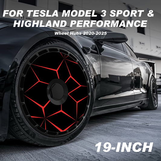 19-Inch Wheel Covers for Tesla Model 3 - Full Coverage Hubcaps-Center Lock Installed Rim Protectors Exterior Accessories-Fit for 2020-2025