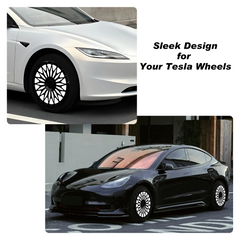 19/ 20 Inch Wheel Covers for Tesla Model Y Juniper Crossflow Wheels 2025, Centers Lock Installation Rim Protector, Full Coverage Hubcaps Exterior Accessories (0318, 4 PCS)