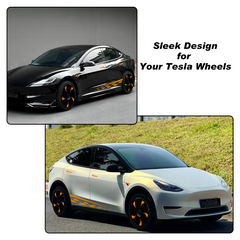 19/ 20 Inch Wheel Covers for Tesla Model Y Juniper Crossflow Wheels 2025, Centers Lock Installation Rim Protector, Full Coverage Hubcaps Exterior Accessories (0336-Yellow, 4 PCS)