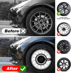 Wheel Cover for Tesla Model 3 18-Inch, Snap-On Full Coverage Rim Protector, Less Wind Drag, Tesla Model 3 Accessories, Fit 2017-2023,0017