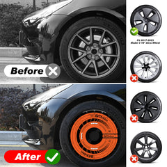 18 Inch Custom Snap On Hub Covers for Tesla Model 3, Wheel Cover Replacement Set, Rim Protectors Impact Resistant, Suitable for 2017-2023 (0006)
