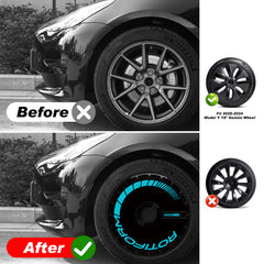 (4-Pack) Wheel Covers for Tesla Model Y Wheel Hubs, Full Coverage Rim Protector, Snap-On Hubcaps for Scratch Resistance, Fits 2021-2024, 0038, 19/20 inch