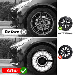(4-Pack) Wheel Covers for Tesla Model Y Wheel Hubs, Full Coverage Rim Protector, Snap-On Hubcaps for Scratch Resistance, Fits 2021-2024, 0017, 19/20 inch
