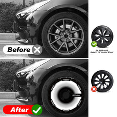 Custom Snap On Hub Covers for Tesla Model Y, Wheel Cover Replacement Set, Rim Protectors Impact Resistant, Suitable for 2021-2024 (Black Hole,19/20 inch）