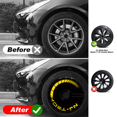 (4-Pack) Wheel Covers for Tesla Model Y Wheel Hubs, Full Coverage Rim Protector, Snap-On Hubcaps for Scratch Resistance, Fits 2021-2024, 0016, 19/20 inch