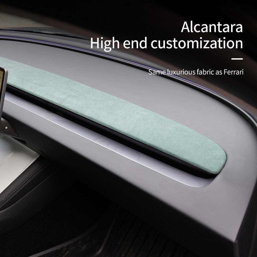 Car Interior Moulding Trim, Removable Dashboard Panel Trims, Alcantara Style Center Console Panels Wrap Styling Mouldings Decor Accessories for Tesla 2024 Model 3 Interiors