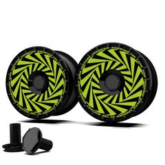 Custom Wheel Covers, Replaceable Rim Protector, Durable Scratch, Center Lock Installation  (Green Whirlpool, 4 PCS)