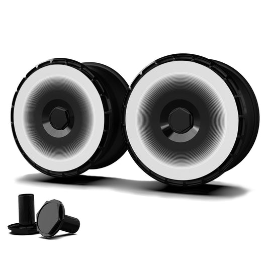 Custom Wheel Covers, Replaceable Rim Protector, Durable Scratch, Center Lock Installation (Pupil White, 4 PCS)