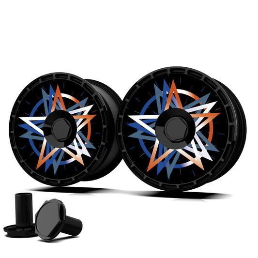 Custom Wheel Covers, Replaceable Rim Protector, Durable Scratch, Center Lock Installation (Illusion, 4 PCS)