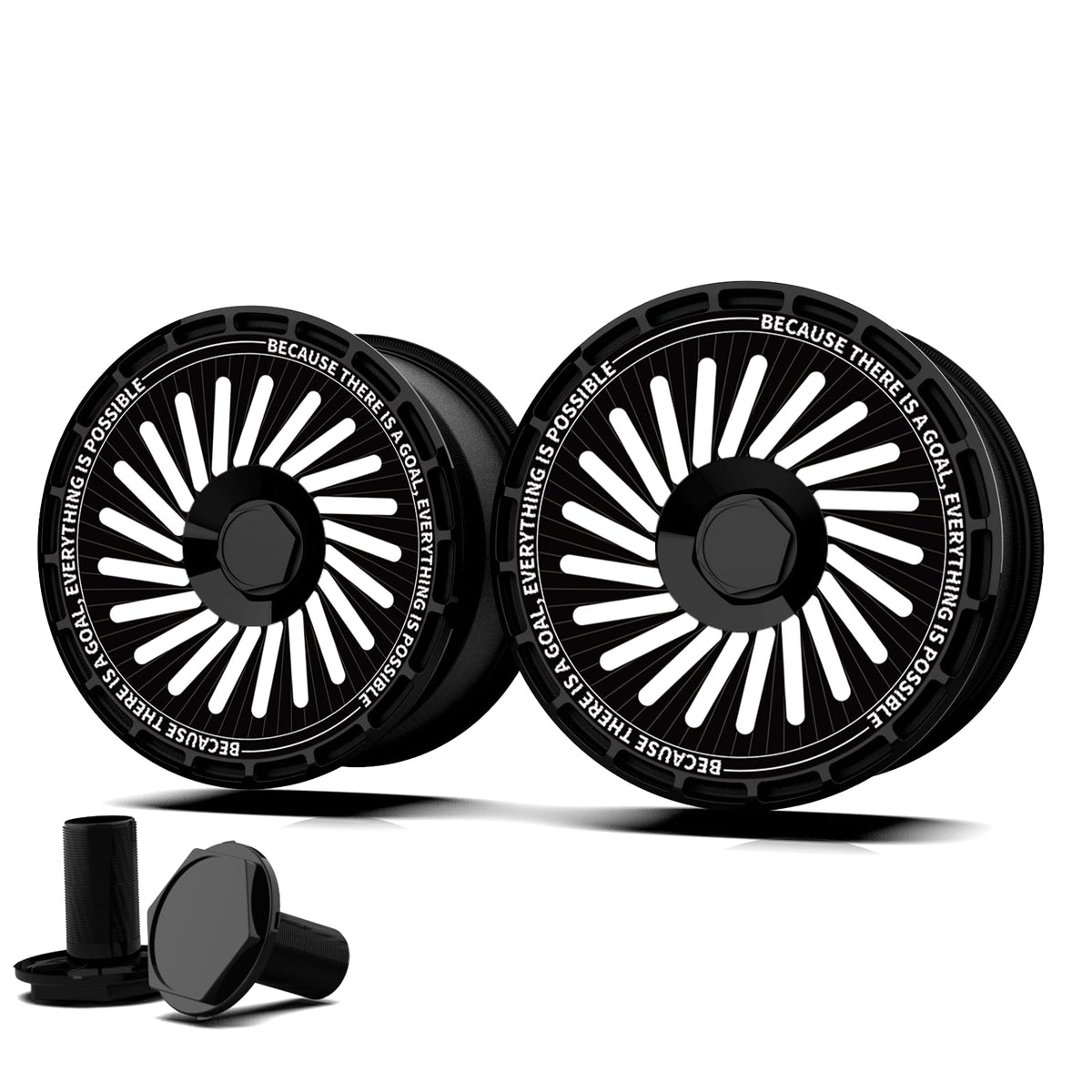 Wheel Cover for Audi Wheel Hubs, Full Coverage Hubcaps, Center Lock Installed Rim Protectors Exterior Accessories (One Goal, 4 PCS)