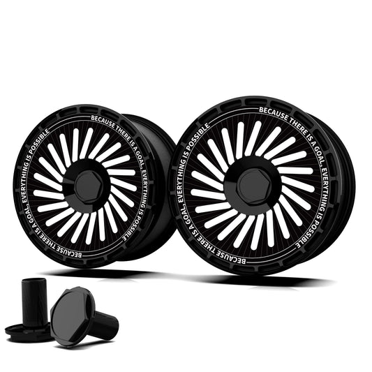 Custom Wheel Covers, Replaceable Rim Protector, Durable Scratch, Center Lock Installation (One Goal, 4 PCS)