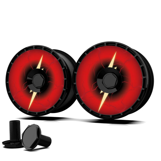 Custom Wheel Covers, Replaceable Rim Protector, Durable Scratch, Center Lock Installation(Lightning, 4 PCS)