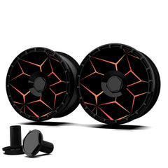 19/20 Inch Wheel Covers for Tesla Model Y Juniper Crossflow Wheels 2025, Centers Lock Installation Rim Protector, Full Coverage Hubcaps Exterior Accessories (Red & Yellow Lava, 4 PCS)