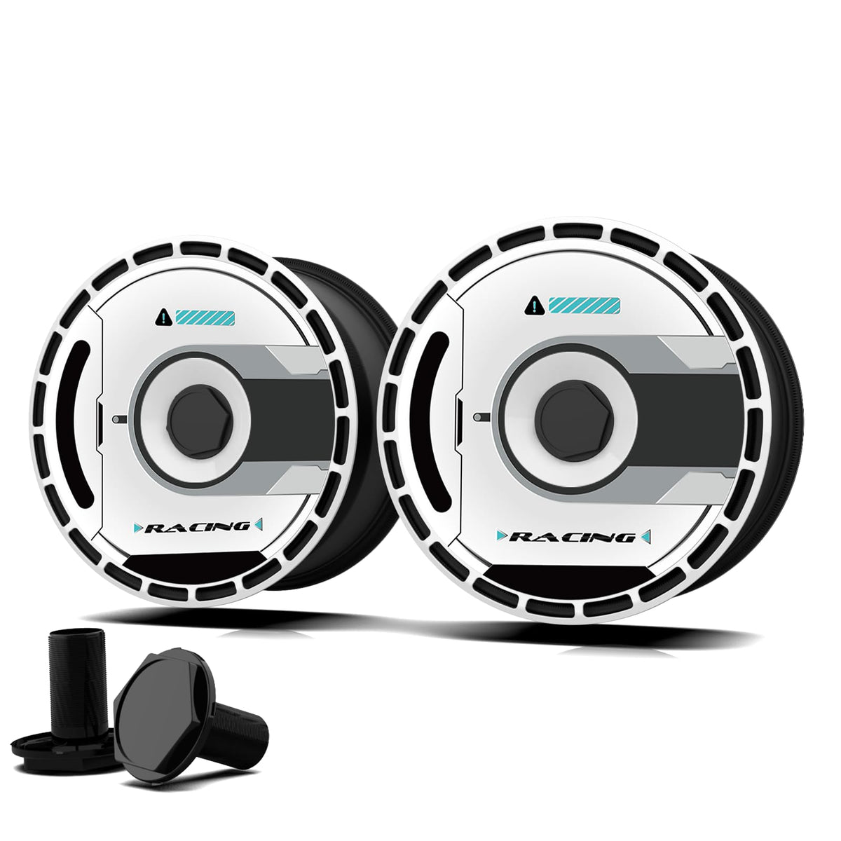 Custom Wheel Covers, Replaceable Rim Protector, Durable Scratch, Center Lock Installation (Future, 4 PCS)