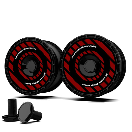 Custom Wheel Covers, Replaceable Rim Protector, Durable Scratch, Center Lock Installation (Red Rock, 4 PCS)