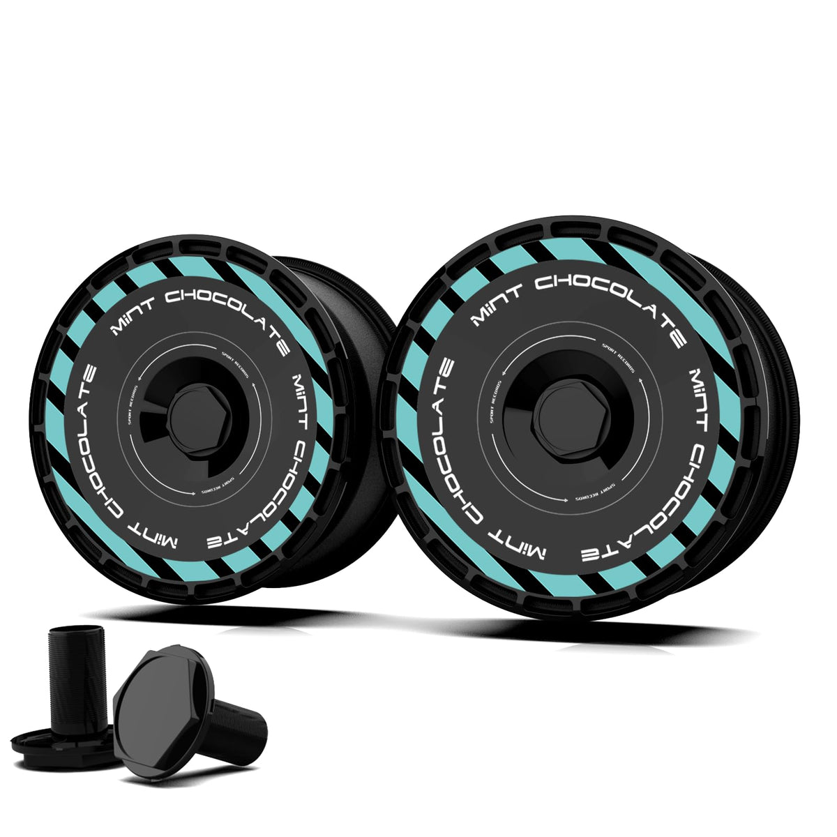 Custom Wheel Covers, Replaceable Rim Protector, Durable Scratch, Center Lock Installation  (Mint Green, 4 PCS)