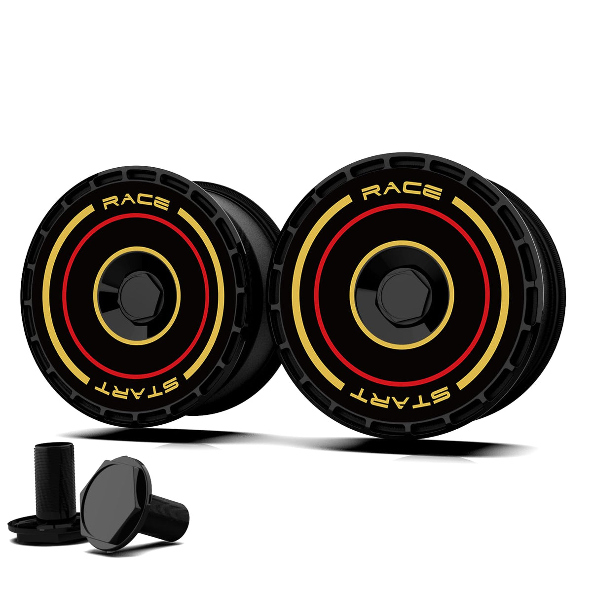 Custom Wheel Covers, Replaceable Rim Protector, Durable Scratch, Center Lock Installation (Race Start, 4 PCS)
