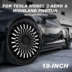 18 Inch Wheel Cover for Tesla Model 3 Aero/Highland Photon Wheel Hubs, Full Coverage Hubcaps, Center Lock Installation Rim Protectors Exterior Accessories Fit for 2020-2025 (Aurora, 4 PCS)