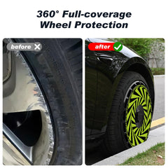 Custom Wheel Covers, Replaceable Rim Protector, Durable Scratch, Center Lock Installation  (Green Whirlpool, 4 PCS)
