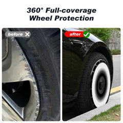 Custom Wheel Covers, Replaceable Rim Protector, Durable Scratch, Center Lock Installation (Pupil White, 4 PCS)
