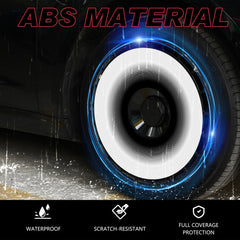 Custom Wheel Covers, Replaceable Rim Protector, Durable Scratch, Center Lock Installation (Pupil White, 4 PCS)