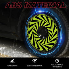 Custom Wheel Covers, Replaceable Rim Protector, Durable Scratch, Center Lock Installation  (Green Whirlpool, 4 PCS)