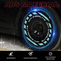 Custom Wheel Covers, Replaceable Rim Protector, Durable Scratch, Center Lock Installation  (Mint Green, 4 PCS)