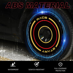 Custom Wheel Covers, Replaceable Rim Protector, Durable Scratch, Center Lock Installation (Race Start, 4 PCS)