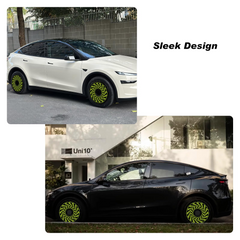 Custom Wheel Covers, Replaceable Rim Protector, Durable Scratch, Center Lock Installation  (Green Whirlpool, 4 PCS)