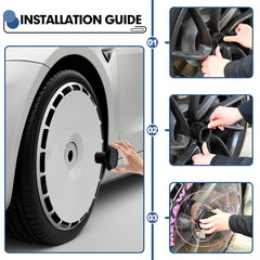 19/ 20 Inch Wheel Covers for Tesla Model Y Juniper Crossflow Wheels 2025, Centers Lock Installation Rim Protector, Full Coverage Hubcaps Exterior Accessories (Yellow Lava, 4 PCS)